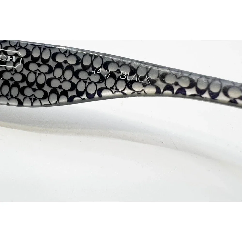 Coach Eyeglasses Womens Black Signature Pattern Rectangle Frames 51-16-135